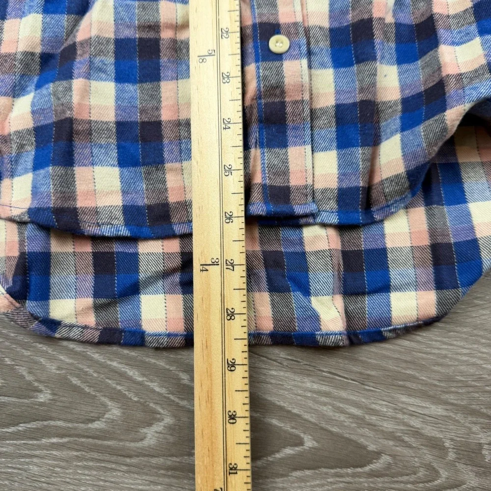 Madewell Womens Button Down Shirt Flannel Plaid Blue Pink XS NB548